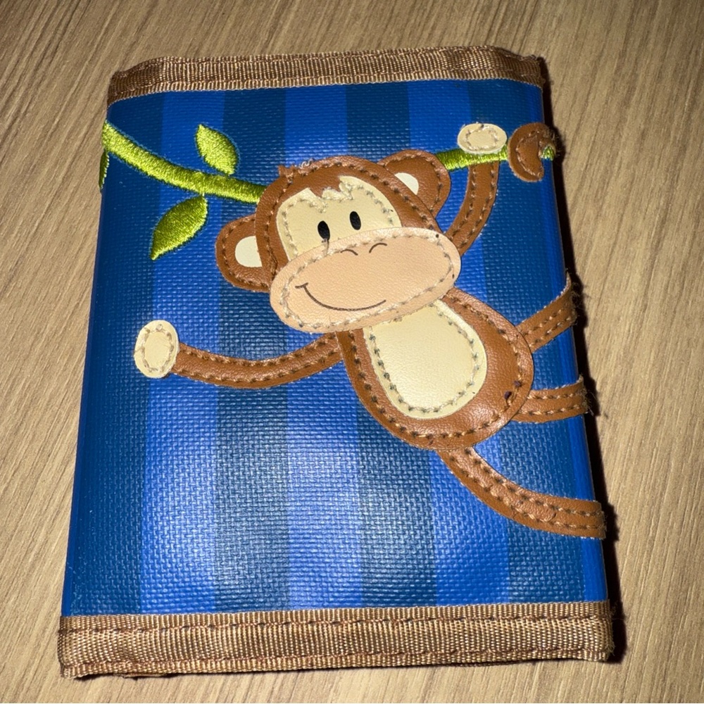 Stephen Joseph Blue and Brown Monkey Wallet